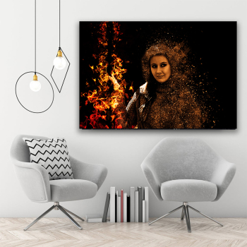 New stretched wall decorative painting, woman portrait art oil printing frameless canvas painting