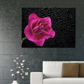 Nouveauté rose toile nature morte art moderne fleur huile encadrée peinture mur pour salon maison décoration murale