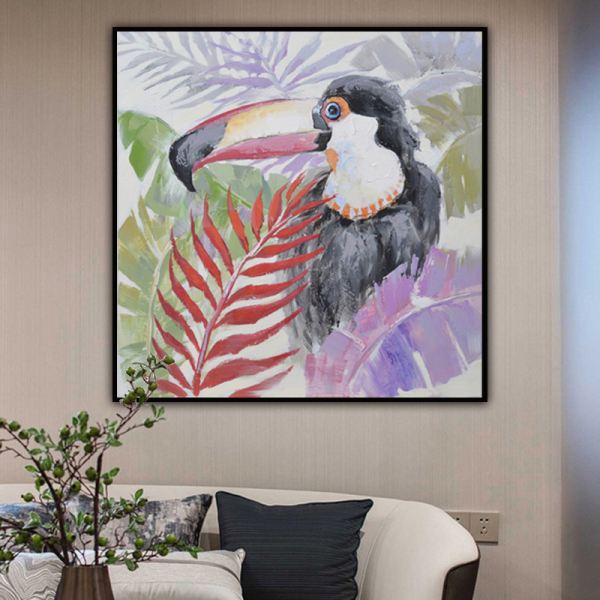 Fashion Modern Abstract Animals Printed bird Poster Oil Painting On Canvas Picture Wall Art for Living Room Home Decor