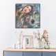 Manufacturer factory direct indian lady and wolf hpme painting, unique design OEM quality home wall decor canvas painting