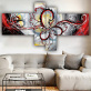 Wholesale 4Panel wall art custom picture abstract canvas print living room wall decoration hanging painting