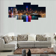 Modern 5 Frameless Canvas City Night Scene Picture Printing Art Home Decoration 5 Living Room Picture