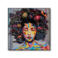New style hot Afros hair black woman art painting, DIY prints canvas painting, person prints canvas painting