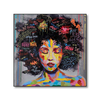 New style hot Afros hair black woman art painting, DIY prints canvas painting, person prints canvas painting New style hot Afros hair black woman art painting, DIY prints canvas painting, person prints canvas painting
