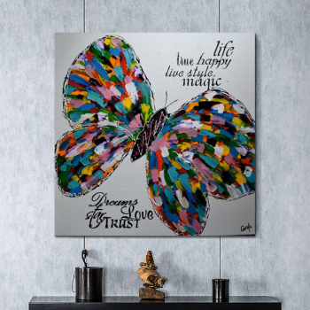 Handmade Abstract Golden Butterfly Oil Painting On Canvas Handpainted Abstrat Paintings For Living Room Decor Wall Art Pictures