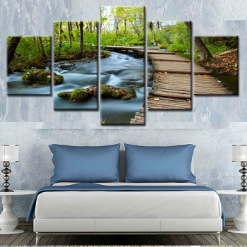Modern 5 Frameless Canvas Forest Path Stream Printing Wall Art Home Decoration 5 Living Room Picture Modern 5 Frameless Canvas Forest Path Stream Printing Wall Art Home Decoration 5 Living Room Picture