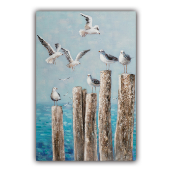 Handmade Texture Oil Painting Seabirds by the sea Abstract Art Wall Pictures for Home Office Decoration Handmade Texture Oil Painting Seabirds by the sea Abstract Art Wall Pictures for Home Office Decoration