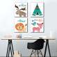 Wall art home decoration painting kits, modern cartoon animal painting set, printed type canvas wall painting