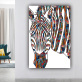 Modern home decoration painting wall art custom design color zebra picture print product canvas painting