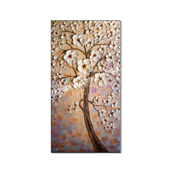 Pintura pintada a mano abstracta al por mayor del cuchillo de la flor del solo panel para la decoración casera