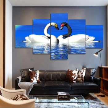 Pintura en lienzo abstracta, 5 paneles, arte de pared de paisaje, póster al óleo, imágenes modulares de pared para sala de estar, decoración del hogar