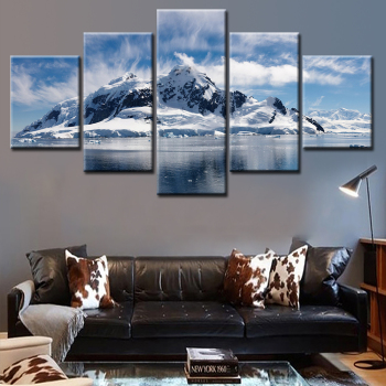 Полная ледяная гора из 5 печатных картин, художественная отделка стен, HD-изображение