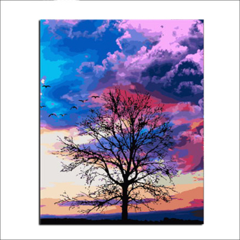 DIY масляная краска бескаркасный четыре сезона дерево пейзаж DIY картина по номерам комплект краска на холсте картина для взрослых детей создание