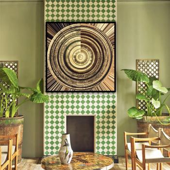 Décoration de la maison circulaire Vortex chaotique métal couleur affiche salon mur Art Jet d'encre toile peinture à l'huile