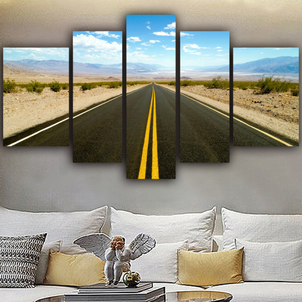 Modern   Canvas 5 Panel Road extension Expressway scenery Wall Art Poster HD Print Painting Modular Pictures