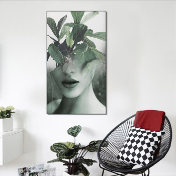 wall decor Nordic Decoration Modern Naked Leaf Girl Wall Art Canvas Painting Print Poster nordic home decor