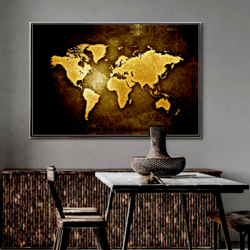 Custom order wholesale wall art geographical map bedroom wall decoration canvas printing painting