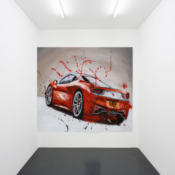 Custom Red Car Canvas Art Handpainted artwork Wall Art Picture Handmade Oil Painting
