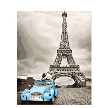 Factory direct selling Effil tower landscape canvas art graceful oil diy painting by numbers for sale, Hot hand paint by numbers