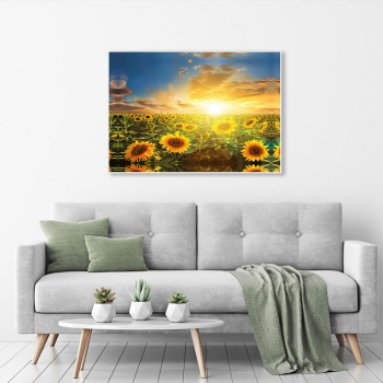 Custom canvas print Picture, Nature Scenery Painting for Adults, Sunflower Print oil painting