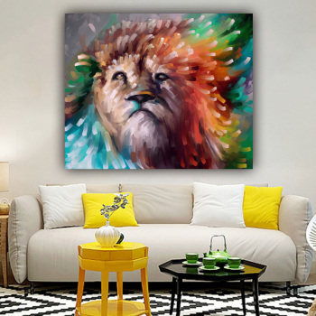 Hot sale OEM Lion Picture Living Room Sofa Background Decorative Painting Printed Canvas Oil Painting