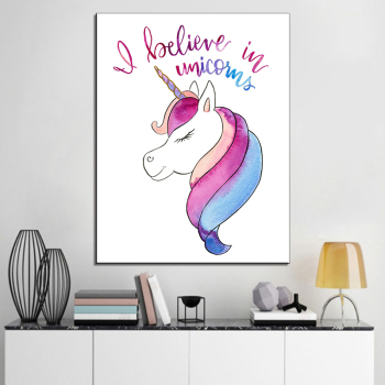 Watercolor Unicorn Posters and Prints Nordic Canvas Animal Painting Wall Pictures For Kids Nursery Room Art Home Decor No Frame