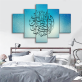Framework modern home decor islamic sale islam wall art artwork5 panel printed painting