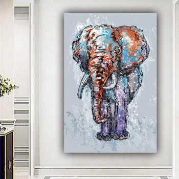 Best selling fashion design color elephant pictures original product paint painting art