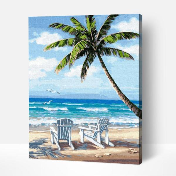 Paradise Beach Painting On Canvas Kits Adult Diy Custom Handmade Oil Wall Decorative Art Paint By Number