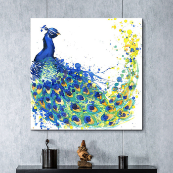 Skilled Artist Hand-painted  Painting Lovely Animal Oil Painting on Canvas Cute Artwork peacock Oil Painting