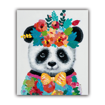 Handmade Texture Oil Painting The panda with flowers is lovely Abstract Art Wall Pictures for Home Office Decoration Handmade Texture Oil Painting The panda with flowers is lovely Abstract Art Wall Pictures for Home Office Decoration