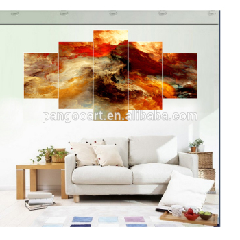 Impresión de lienzo de fotos 5 piezas Cuadros de lienzo de pared El bosque de arce rojo Impresión de lienzo