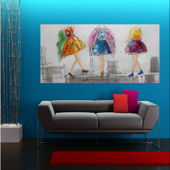 Hot selling Home Decoration Fashion Girls Modern Canvas Art Abstract Oil Painting