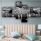 Hot selling classic wall art forest two zebras photo stitching canvas wholesale original product painting