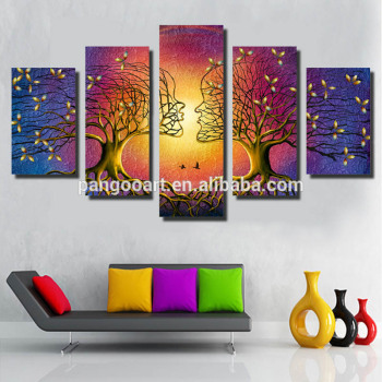 Оптовые художественные украшения для дома, красочные картины на холсте с изображением слона, окраска распылением
