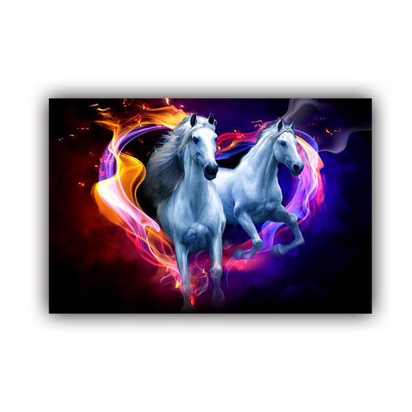 Room wall art animal colored running horse oil painting sofa background modern decorative painting