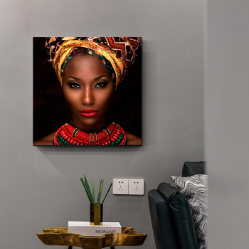 Impresión digital personalizada barata sexo la dama negra con joyería fashional, arte de decoración para el hogar pintura moderna en lienzo