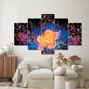 5 Piece Prints Flower Rose Picture Wall Art oil paintings Canvas Painting