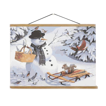 Winter street art oil painting, DIY oil painting by numbers, 40*50 unfading blue landscape oil painting
