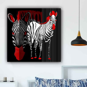 Oil painting colorful zebra horse abstract painting animal prints canvas wall art home decoration painting