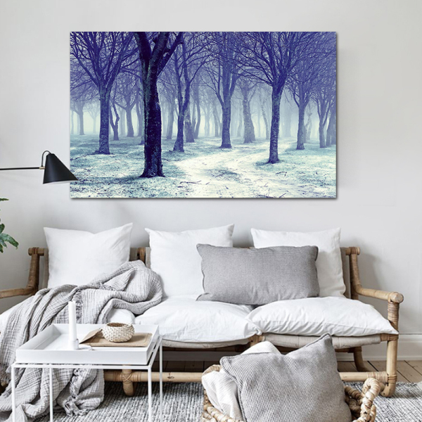 Printed canvas painting style decoration living room bedroom office building the winter scenic tree art canvas painting