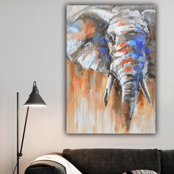 Home Decorative Handmade Modern Picture Elephant Animal Abstract Wall Art Oil Paintings On Canvas