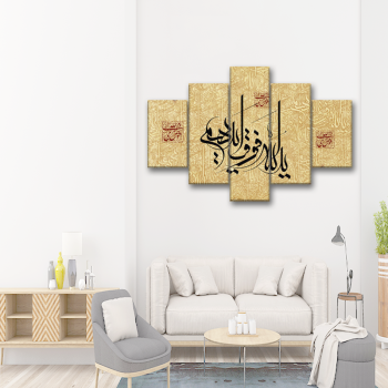 5 panle islámico azul lienzo cuadro sobre lienzo para pared pinturas de pared arte trabajo pintura sala de estar decoración
