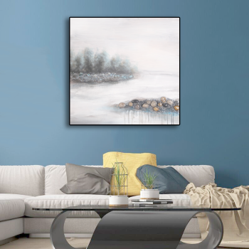 Framed Painting Lonely Boat Painting Canvas Wall Art Oil Painting Wall Pictures Hand Painted Wall Art for Living Room