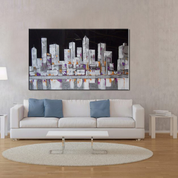 100% handgemachte Stadtansicht abstrakte Malerei moderne Kunst Bild für Wohnzimmer moderne Leinwand Kunst hohe Qualität