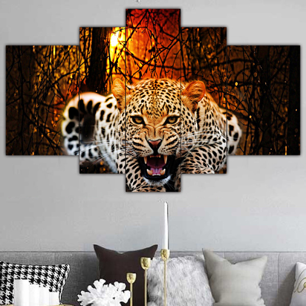 Living Room Wall Art Canvas Painting Animal Leopard Picture Poster Home Decoration Painting
