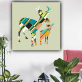 Good product sale art custom design color geometric graph stitching two deer picture printing simple canvas painting