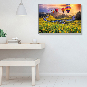 Custom Fire balloon Picture Printed Beautiful Wall Art Painting Canvas Art Decor Bathroom Set Print Painting