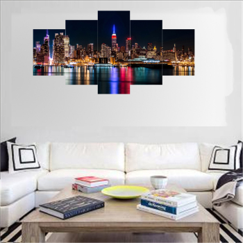 Modern 5 Frameless Canvas City Night Scene Picture Printing Art Home Decoration 5 Living Room Picture Modern 5 Frameless Canvas City Night Scene Picture Printing Art Home Decoration 5 Living Room Picture