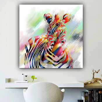 Art custom design abstract color zebra photo picture print canvas painting original product